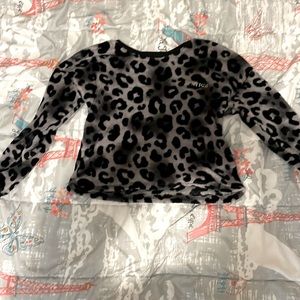 Leopard print fluffy shirt girls